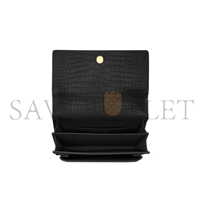 YSL SUNSET MEDIUM IN CROCODILE-EMBOSSED LEATHER 442906DND0J1000 (22*16*6.5cm) YSL SUNSET MEDIUM IN CROCODILE-EMBOSSED LEATHER 442906DND0J1000 (22*16*6.5cm)